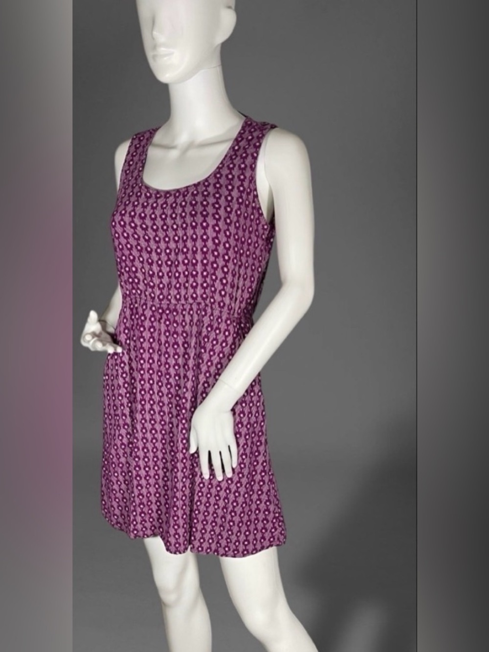 Kavu Women's Simone Printed Semi-Fitted Sleeveless Pocket Dress Sz Extra Small